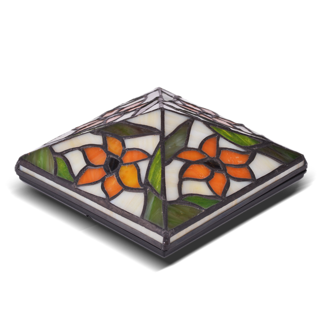 2211-TC1 Tiffany skleněná a plastová vodotěsná krytka sloupku 2211-TC1 Tiffany skleněná a plastová vodotěsná krytka sloupku